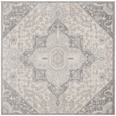 Safavieh 3 x 3 ft. Brentwood 816B Power Loomed Square Area Rug Cream & Grey BNT816B-3SQ